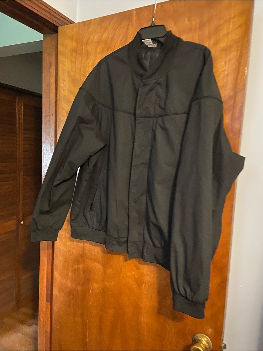 Haband Black Bomber Jacket with Zip Front